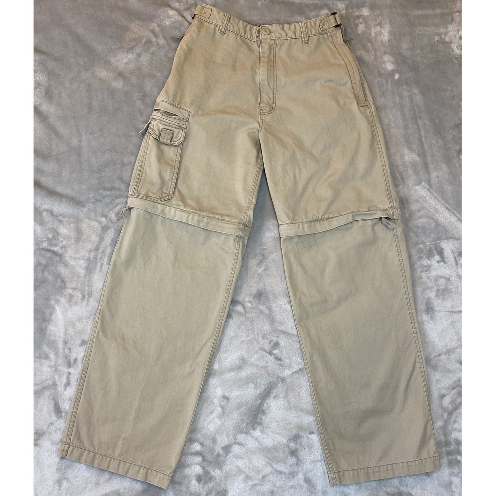 Vintage 00s Fivestar Convertible Cargo Skater Pants Men 30x32 Tan Baggy Wide Leg